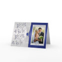 Navy and Silver Thank You Card with Photo Insert