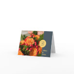 Navy band custom photo monogram letter thank you greeting cards