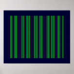 navy blue and green stripes posters