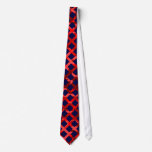Navy Blue and Red lava Diamond Pattern Tie
