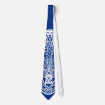 Navy Blue and White Patterned Tie