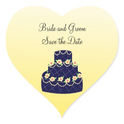 Navy Blue and Yellow Wedding Cake Sticker by seashell2