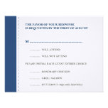 Navy blue beaded border wedding RSVP response card Personalized Announcements