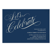 Navy Blue Birthday Invitations for Adults invitations