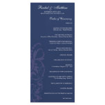 Navy Blue Floral Wedding Program rack cards