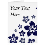 navy blue flowers greeting cards