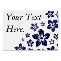 navy blue flowers greeting cards