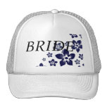 navy blue flowers trucker hat