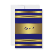 Navy Blue Gold RSVP