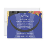 Navy Blue In The Bag Bowling Birthday Party invitations