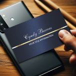 Navy Blue Shimmer with Gold Business Card business cards