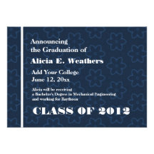 Navy Blue Star Texture New Grad Announcement