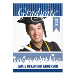 Navy Blue Zig Zag Senior Picture Class of Personalised Announcements