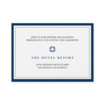 Navy border bead wedding reception enclosure card