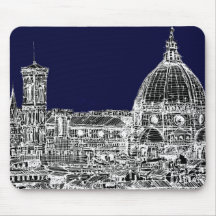 Navy cathedral Florence Mouse Pads