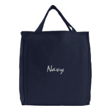 Navy Embroidered Bag