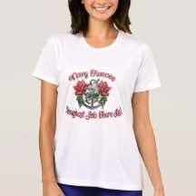 Navy Fiancee rose anchor T Shirt