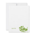 Navy green peacock wedding RSVP response card invitations