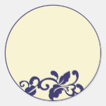 navy ivory flourish stickers
