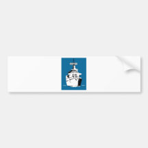 navy naval warship battleship with big guns bumper sticker