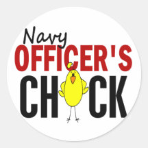 NAVY OFFICER’S CHICK ROUND STICKER