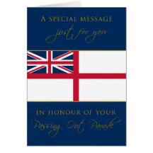 Navy Passing Out Congratulations White Esign Flag Greeting Card