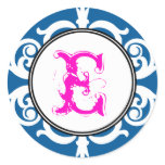 Navy pink goth punk monogram initial wedding favou stickers