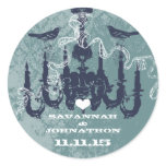 Navy Sacre Bleu Pantone Vintage Birds Chandelier stickers
