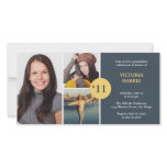 Navy simply collage class of grad announcement personalised photo card