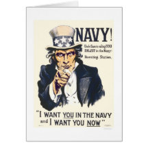 Navy!  Uncle Sam is calling you Greeting Cards