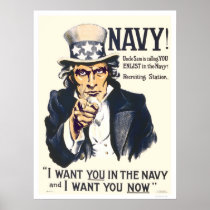 Navy!  Uncle Sam is calling you Print