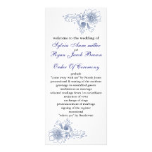 navy Wedding program Customized Rack Card