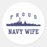 Navy Wife Round Sticker