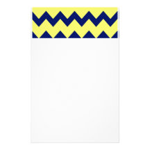Navy Yellow Chevrons Stationery