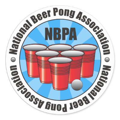 NBPA National Beer Pong Association Starburst Round Stickers
