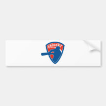 Ncricket batsman batting shield bumper stickers