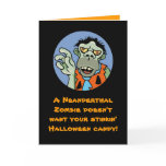 Neanderthal Zombie Halloween Card