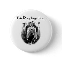 Neapolitan Mastiff Happy Face - Button