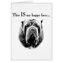 Neapolitan Mastiff Happy Face Card