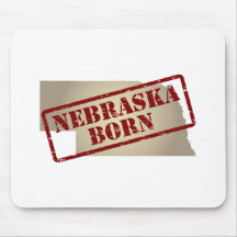 Nebraska Born - Stamp on Map Mousepads