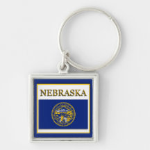 Nebraska Flag Design Premium Keychain