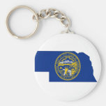 Nebraska Flag Map Keychains