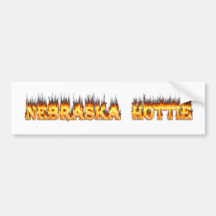 Nebraska Hottie fire and flames Bumper Stickers