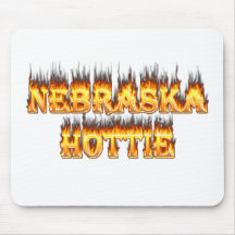 Nebraska Hottie fire and flames Mouse Mat