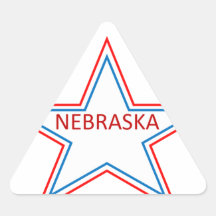 Nebraska in a star. triangle stickers
