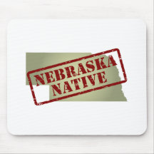 Nebraska Native Stamped on Map Mouse Pads