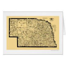 Nebraska Railroad Map 1897 Greeting Card