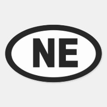 Nebraska - sheet of 4 oval car stickers
