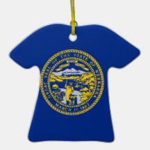 Nebraska State Flag Christmas Ornaments