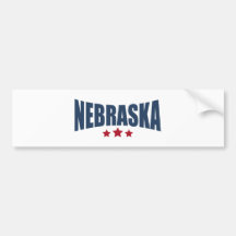 Nebraska Three Stars Design Bumper Sticker